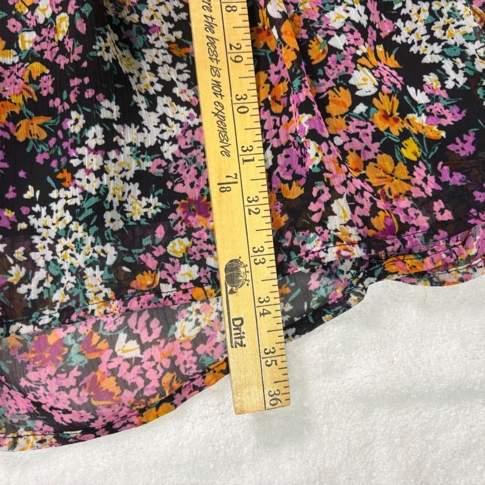 Vince Camuto Floral Tiered Dress Small‎ Ruffle Neck Long Sleeve Boho Cottagecore - Picture 5 of 15